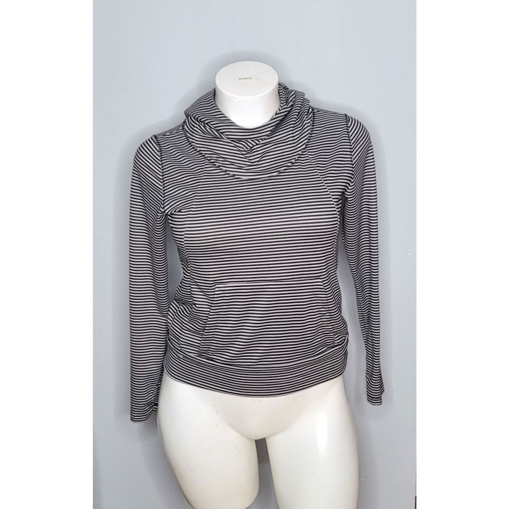 Lole Stripe Pullover Sweater with Hoodie Size Large